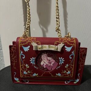 Danielle Nicole Red Sleeping Beauty Crossbody with Gold Chain